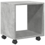 Armario con ruedas madera ingeniería gris hormigón 37x33x42,5cm