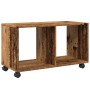 Armario con ruedas madera ingeniería envejecida 72x33x42,5 cm