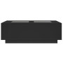 Mesa de centro con LED Infinity negra 116x69x40 cm