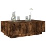 Mesa de centro con Infinity LED roble ahumado 116x69x40 cm