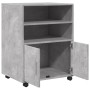 Armario con ruedas madera ingeniería gris hormigón 60x48x81 cm
