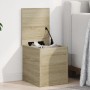 Caja de almacenaje madera ingeniería roble sonoma 30x35x35 cm