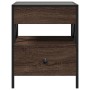 Mesa de centro con Infinity LED marrón roble 40x40x51 cm