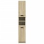 Armario de baño madera ingeniería roble Sonoma 32x34x188,5 cm