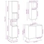 Set de muebles de baño 3 pzas madera contrachapada roble Sonoma