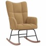 Silla mecedora de terciopelo marrón