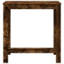 Mesa alta de bar madera ingeniería roble ahumado 102x50x103,5cm
