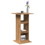 Mesa alta bar con almacenaje madera roble artisian 60x60x102 cm