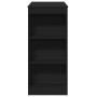 Mesa alta con estantes madera ingeniería negra 95x47x103,5 cm