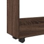 Carro de almacenaje estrecho 3 niveles madera marrón roble