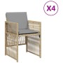 Sillones jardín con cojines 4 uds ratán sintético beige mezcla