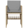 Sillones jardín con cojines 4 uds ratán sintético beige mezcla