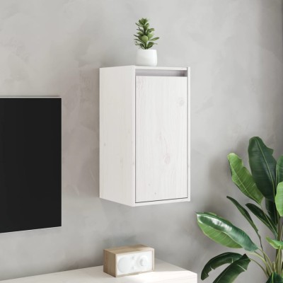 Armario de pared 2 uds madera maciza de pino blanco 30x30x60 cm