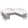 Set de sofás de jardín 11 pzas y cojines ratán sintético gris