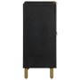 Aparador de madera de ingeniería negro 60x33x75 cm