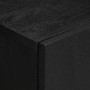 Aparador de madera de ingeniería negro 60x33x75 cm