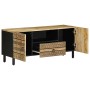 Mueble de TV madera maciza de mango rugosa negro 105x33,5x46 cm