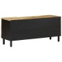 Mueble de TV madera maciza de mango rugosa negro 105x33,5x46 cm