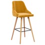Taburetes de cocina 2 unidades terciopelo amarillo