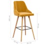 Taburetes de cocina 2 unidades terciopelo amarillo