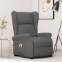Sillón de masaje elevable tela gris oscuro