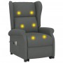 Sillón de masaje elevable tela gris oscuro