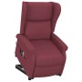 Sillón de masaje elevable tela rojo tinto