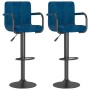 Taburetes de cocina 2 unidades terciopelo azul