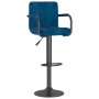 Taburetes de cocina 2 unidades terciopelo azul