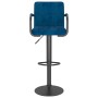 Taburetes de cocina 2 unidades terciopelo azul