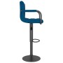 Taburetes de cocina 2 unidades terciopelo azul