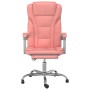 Silla de oficina reclinable cuero sintético rosa