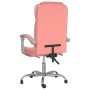Silla de oficina reclinable cuero sintético rosa