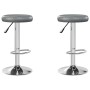Taburetes de cocina 2 unidades cuero sintético gris