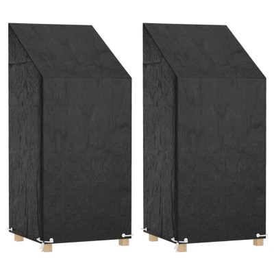 Fundas sillas jardín 2 uds 8 ojales polietileno 65x65x110/150cm