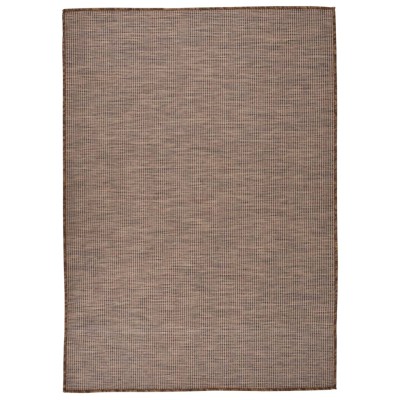 Alfombra de exterior de tejido plano marrón 140x200 cm