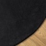Alfombra de pelo corto suave lavable HUARTE negro Ø 100 cm
