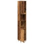Armario de baño madera de ingeniería envejecida 30x30x190 cm