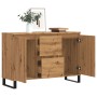 Aparador de madera de ingeniería roble artisan 104x35x70 cm