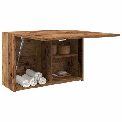 Mueble de pared baño madera ingeniería envejecida 60x25x40 cm