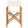 Silla de director plegable madera maciza de teca crema