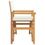 Silla de director plegable madera maciza de teca crema