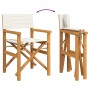 Silla de director plegable madera maciza de teca crema