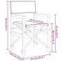 Silla de director plegable madera maciza de teca crema
