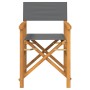 Sillas de director plegables 2 unidades madera maciza teca gris