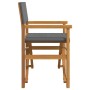 Sillas de director plegables 2 unidades madera maciza teca gris