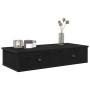 Estante de pared con cajones de madera contrachapada negro