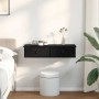 Estante de pared con cajones de madera contrachapada negro