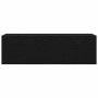 Mueble de pared de baño madera ingeniería negro 100x25x30 cm