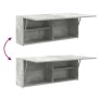 Mueble pared baño madera ingeniería gris hormigón 100x25x40 cm